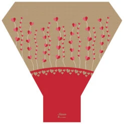 Hoes 48,5(45)x45(43)x14(12)cm BOPP/Kraft Avance Jasmin Rood 1000/ds