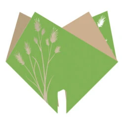 Hoes 27x27cm Combina Florish BOPP/Kraft Groen 25/pak (500/ds)