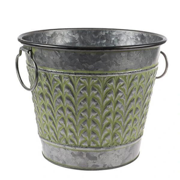 Emmer D.26,5/H.22cm Relief Groen 8/ds 1 Emmer D.26,5/H.22cm Relief Groen 8/ds