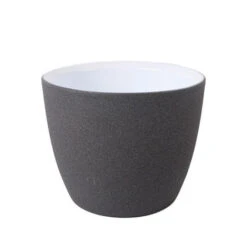 Bloempot D.13/H.11,5cm Zwart-wit 8/tray