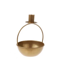 Plantenbakje Met Kandelaar H.16cm Goud 24/ds