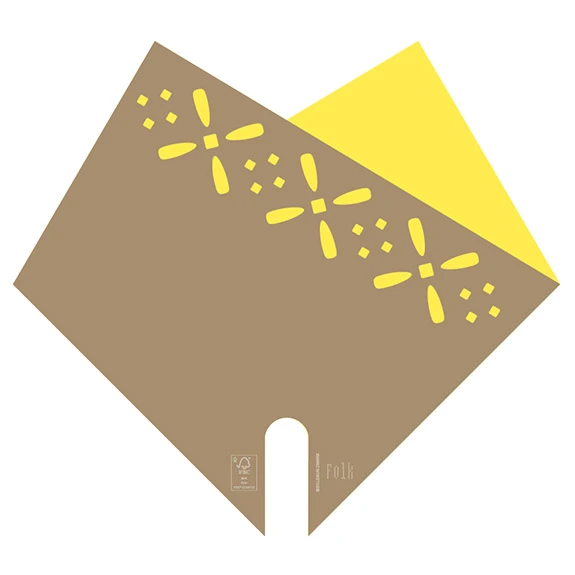 Hoes Kraft/kraft 27x27cm Combina Folk Geel 25/pk (500/ds) FSC Mix 1 Hoes Kraft/kraft 27x27cm Combina Folk Geel 25/pk (500/ds) FSC Mix