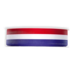 Lint 25mmx25mtr Rood/wit/blauw