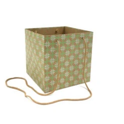 Tas Kraft Flores 20x20x20cm Groen 10/pak (120/ds) FSC Mix 70%
