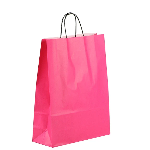 Papieren Tas 41x32x12cm Roze 25/pak (250/ds) 1 Papieren Tas 41x32x12cm Roze 25/pak (250/ds)