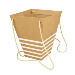 Boekettas Kraft Streep 24/24x13/13x30cm (waterbestendig) 10/pak (100/ds) FSC 100%