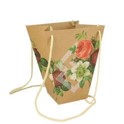 Boekettas Kraft Botanic 24/24x13/13x30cm Roze 10/pak (100/ds) FSC Mix 70%