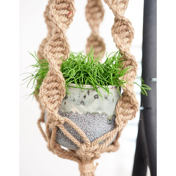 Bloempothanger Macrame D.10/H.110cm Bruin 12/ds 2 Bloempothanger Macrame D.10/H.110cm Bruin 12/ds - Afbeelding 2