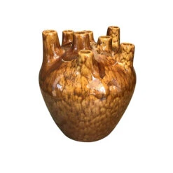 Tulp Vaas Jasmijn Large 29x27cm Bruin Gemixt