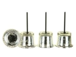 Waxineglas Op Steker D.6,5/H.11,5cm Zilv. 24st