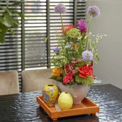 Schaal Royaal Hoog 23cm Steen -Huisdecoratie 81188636 4