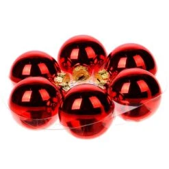 Kerstbal 78mm Rood Glans 15/koker