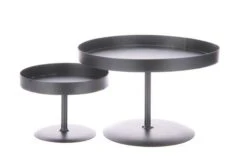 Tray Metaal Rond Groot D.22/H.14cm 12/ds