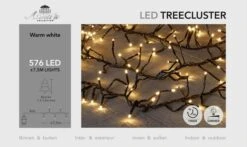 Verlichting 1,3-1,6m Kerstboom Cluster 576led Warmwit