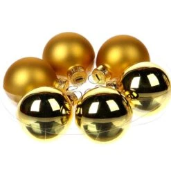 Kerstbal 78 Mm Goud Combi 15st