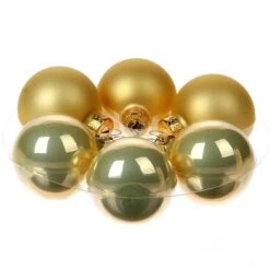 Kerstbal 40mm Champagne Pearl Combi 36/set