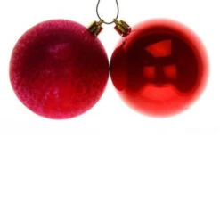 Kunstkerstbal 6cm Rood Mix Box 24st