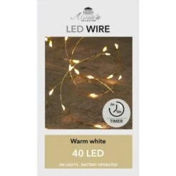 B.o.t. Led Wire 6/18h Timer Gouddraad 40 Led 2m Led Warmwit