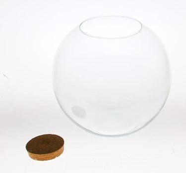 Vaas Bulb D.28xH.26 Cm Helder Met Stro Stop 2 Vaas Bulb D.28xH.26 Cm Helder Met Stro Stop - Afbeelding 2