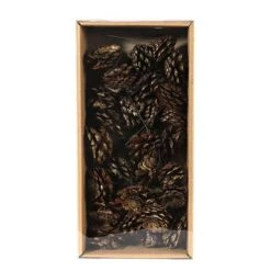 Dennenappel Bloem 10cm Op Draad Goud 28/set