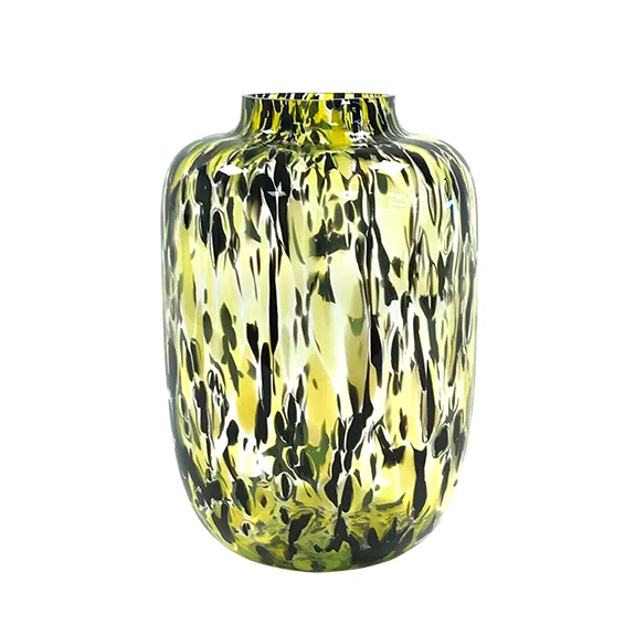 Vaas Leopard D.25/H.35cm Geel/zwart 1 Vaas Leopard D.25/H.35cm Geel/zwart