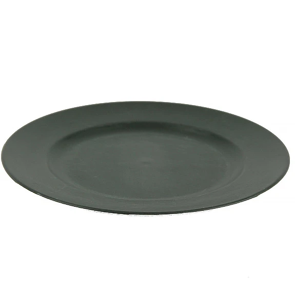 Bord Kunststof D.33/H.2cm Rond Naturel Lood-look 24/ds 1 Bord Kunststof D.33/H.2cm Rond Naturel Lood-look 24/ds