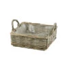 Mand Vierkant 20x20/H.7cm Old Grey Met Oren 90/ds