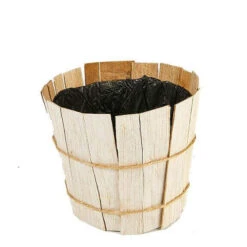 Pot Houtstrip D.14/H.12,5cm Whitewash 10/pak (80/ds)